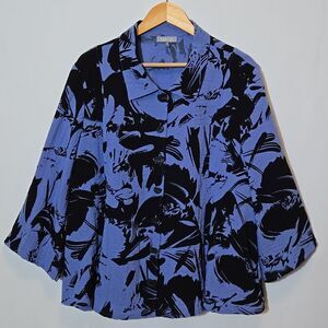 Habitat Abstract Button Swing Top Buttons XXL Wearable Art To Wear Artsy Crinkle